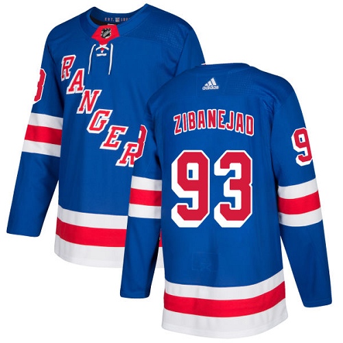 Adidas Rangers #93 Mika Zibanejad Royal Blue Home Authentic Stitched NHL Jersey
